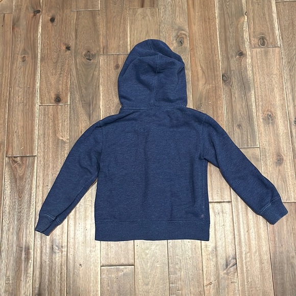 Polo Ralph Lauren Boy’s Size 4 Blue Zip Up Hoodie White POLO Logo Front Pockets - Picture 2 of 13